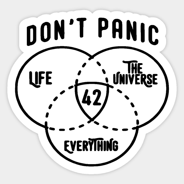 42 is the Answer Hitchhiker's Guide to the Galaxy Bright Sticker by OtakuPapercraft